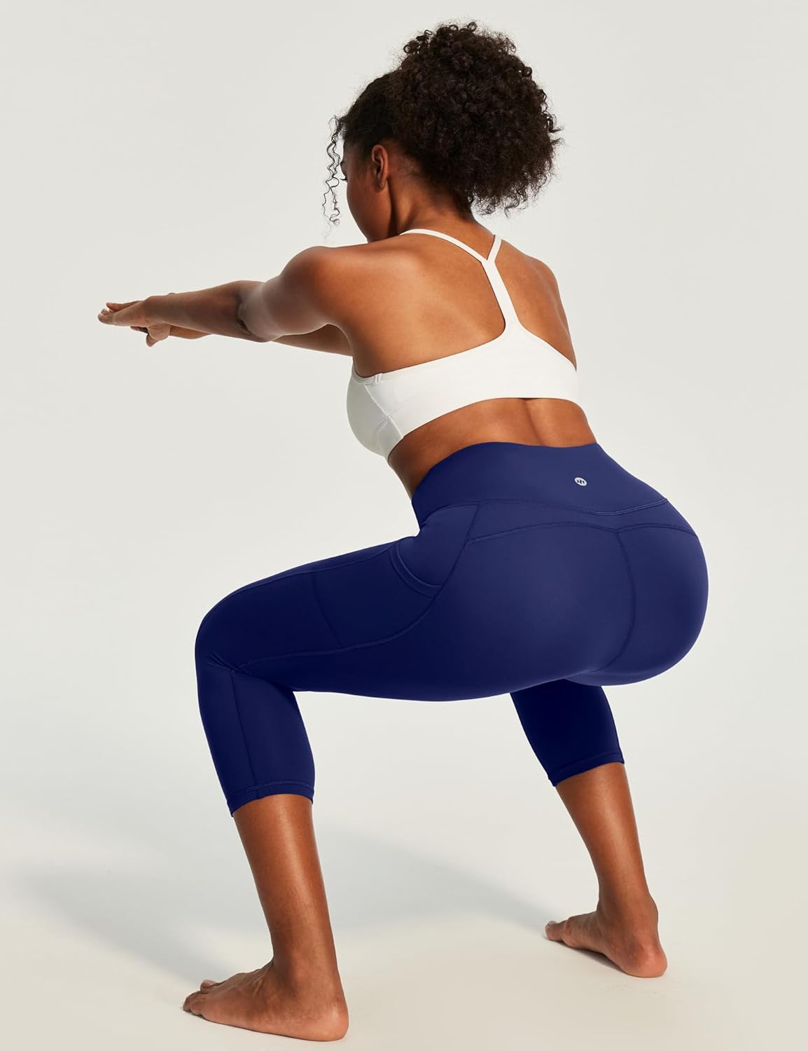 Capri Leggings for Women High Waisted Yoga Pants with Pockets for Women Tummy Control Workout Leggings Yoga Capris