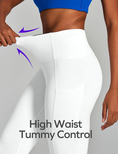 Capri Leggings for Women High Waisted Yoga Pants with Pockets for Women Tummy Control Workout Leggings Yoga Capris