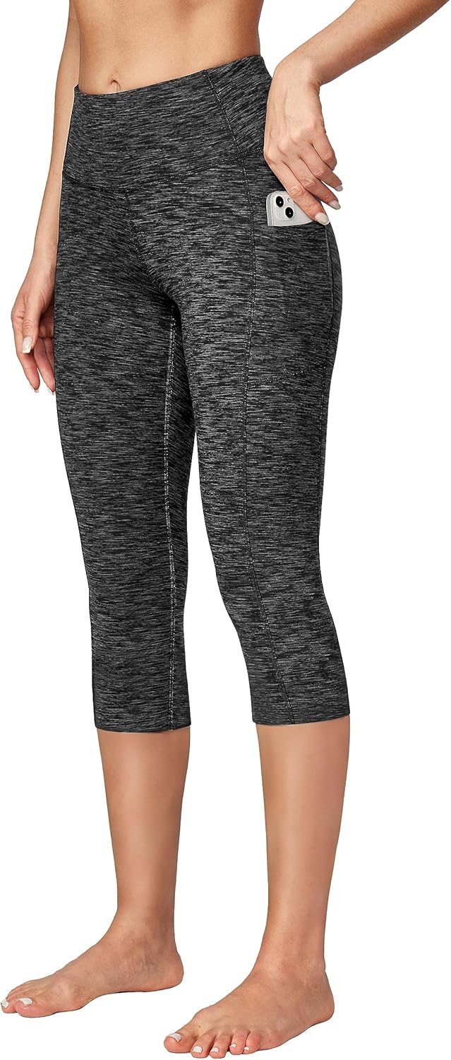 Capri Leggings for Women High Waisted Yoga Pants with Pockets for Women Tummy Control Workout Leggings Yoga Capris