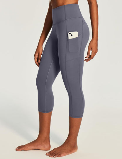 Capri Leggings for Women High Waisted Yoga Pants with Pockets for Women Tummy Control Workout Leggings Yoga Capris