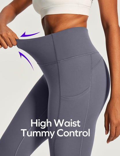 Capri Leggings for Women High Waisted Yoga Pants with Pockets for Women Tummy Control Workout Leggings Yoga Capris