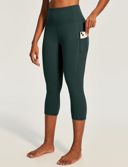Capri Leggings for Women High Waisted Yoga Pants with Pockets for Women Tummy Control Workout Leggings Yoga Capris