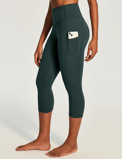 Capri Leggings for Women High Waisted Yoga Pants with Pockets for Women Tummy Control Workout Leggings Yoga Capris