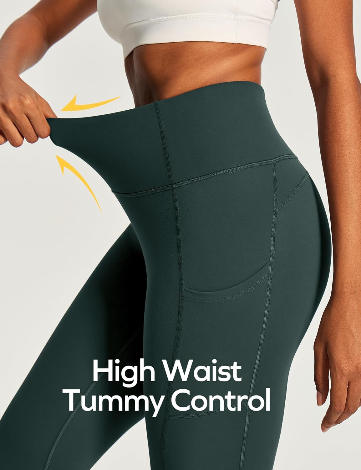 Capri Leggings for Women High Waisted Yoga Pants with Pockets for Women Tummy Control Workout Leggings Yoga Capris
