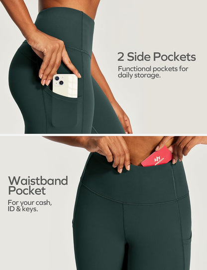 Capri Leggings for Women High Waisted Yoga Pants with Pockets for Women Tummy Control Workout Leggings Yoga Capris