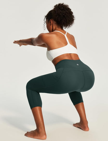 Capri Leggings for Women High Waisted Yoga Pants with Pockets for Women Tummy Control Workout Leggings Yoga Capris