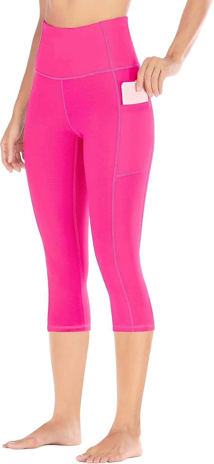 Capri Leggings for Women High Waisted Yoga Pants with Pockets for Women Tummy Control Workout Leggings Yoga Capris