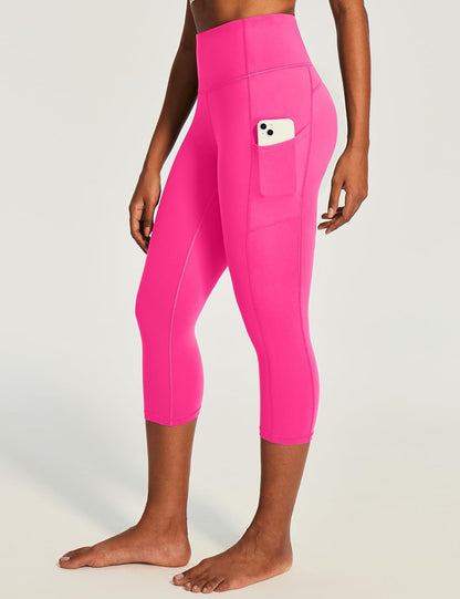 Capri Leggings for Women High Waisted Yoga Pants with Pockets for Women Tummy Control Workout Leggings Yoga Capris