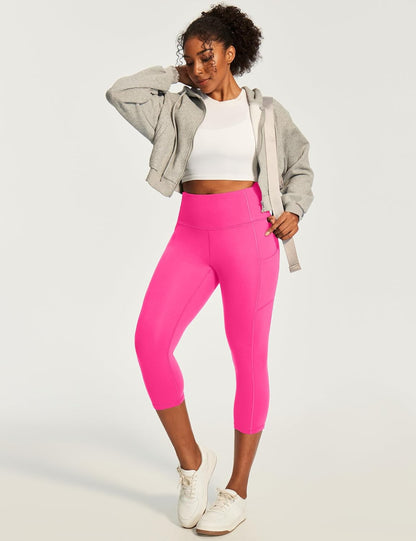 Capri Leggings for Women High Waisted Yoga Pants with Pockets for Women Tummy Control Workout Leggings Yoga Capris