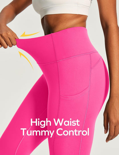 Capri Leggings for Women High Waisted Yoga Pants with Pockets for Women Tummy Control Workout Leggings Yoga Capris