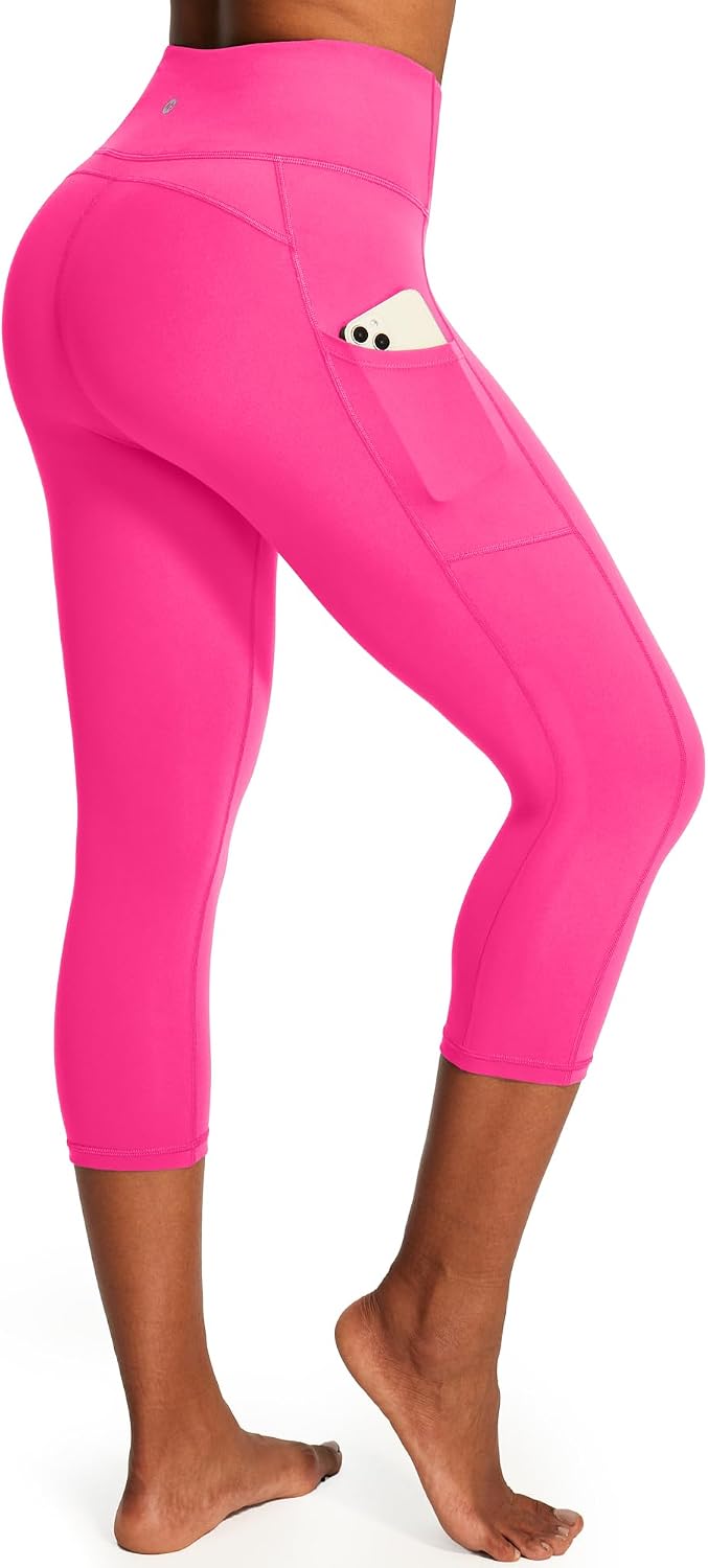 Capri Leggings for Women High Waisted Yoga Pants with Pockets for Women Tummy Control Workout Leggings Yoga Capris