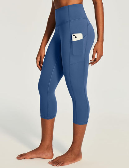 Capri Leggings for Women High Waisted Yoga Pants with Pockets for Women Tummy Control Workout Leggings Yoga Capris