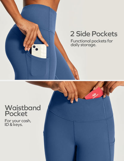 Capri Leggings for Women High Waisted Yoga Pants with Pockets for Women Tummy Control Workout Leggings Yoga Capris