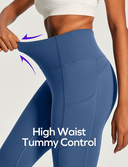 Capri Leggings for Women High Waisted Yoga Pants with Pockets for Women Tummy Control Workout Leggings Yoga Capris