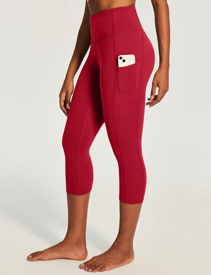 Capri Leggings for Women High Waisted Yoga Pants with Pockets for Women Tummy Control Workout Leggings Yoga Capris