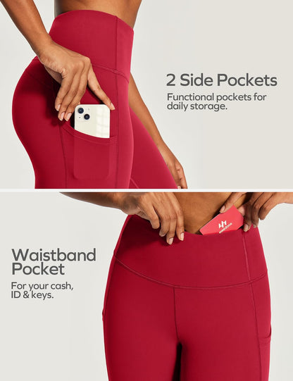 Capri Leggings for Women High Waisted Yoga Pants with Pockets for Women Tummy Control Workout Leggings Yoga Capris