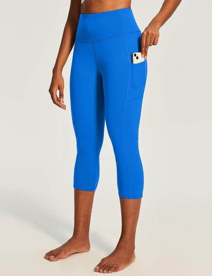 Capri Leggings for Women High Waisted Yoga Pants with Pockets for Women Tummy Control Workout Leggings Yoga Capris