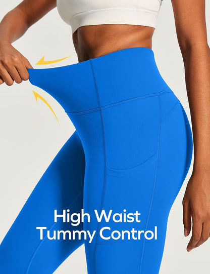 Capri Leggings for Women High Waisted Yoga Pants with Pockets for Women Tummy Control Workout Leggings Yoga Capris