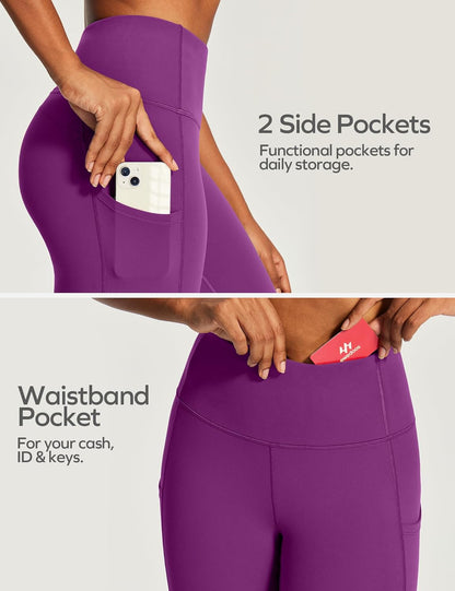 Capri Leggings for Women High Waisted Yoga Pants with Pockets for Women Tummy Control Workout Leggings Yoga Capris