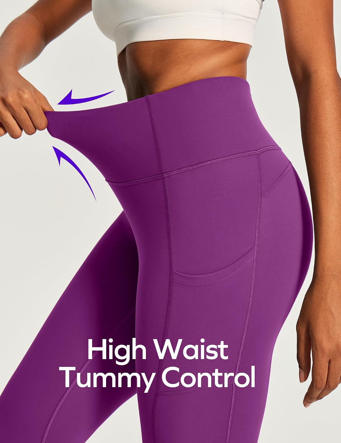 Capri Leggings for Women High Waisted Yoga Pants with Pockets for Women Tummy Control Workout Leggings Yoga Capris