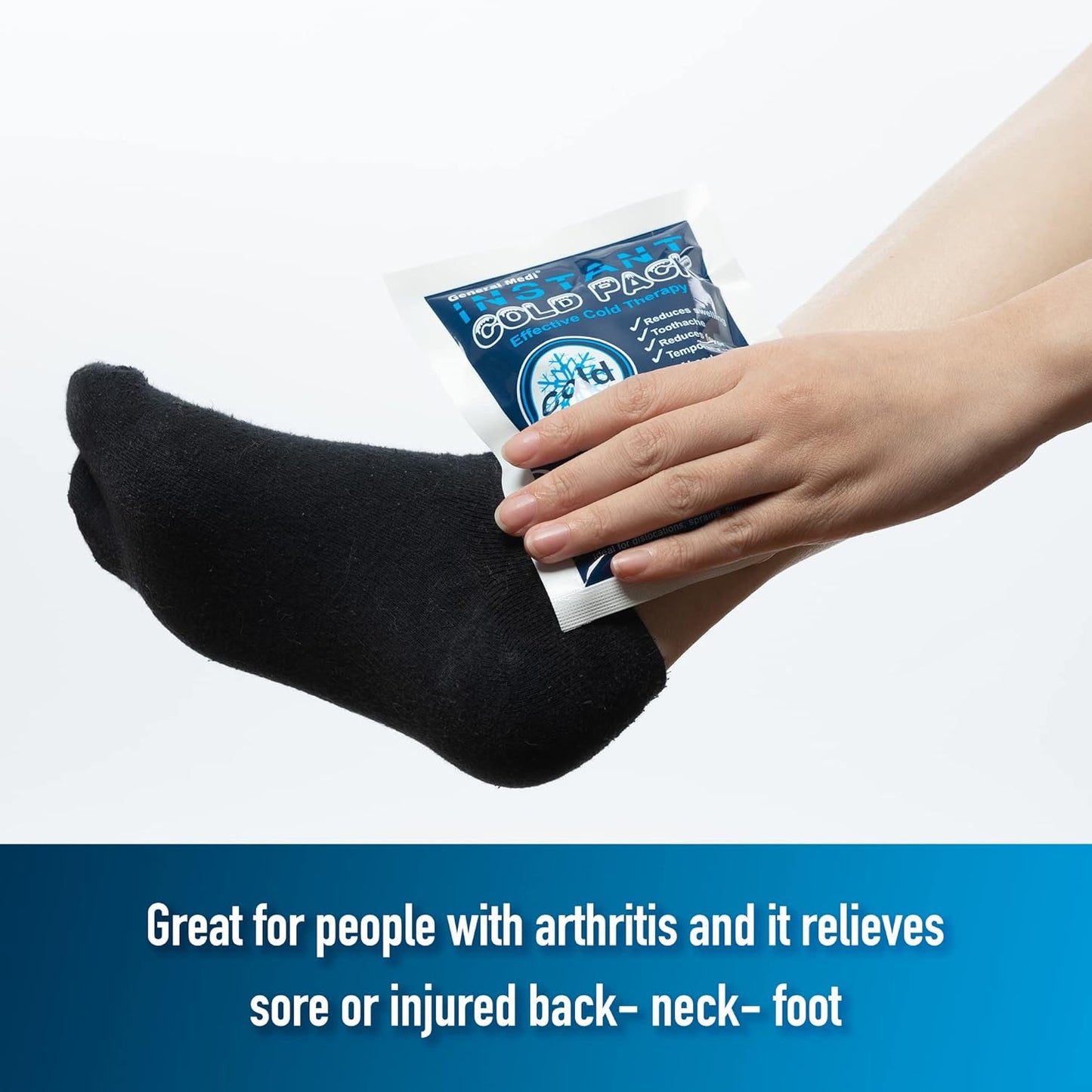 Instant Ice Cold Pack (4”x 5.5”) – 25 Packs Disposable Cold Therapy Ice Packs for Pain Relief, Swelling, Inflammation, Sprains, Toothache – for Athletes & Outdoor Activities