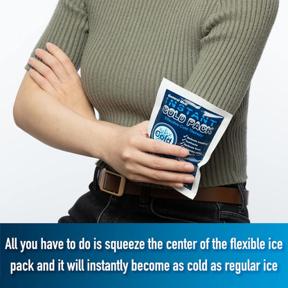 Instant Ice Cold Pack (4”x 5.5”) – 25 Packs Disposable Cold Therapy Ice Packs for Pain Relief, Swelling, Inflammation, Sprains, Toothache – for Athletes & Outdoor Activities