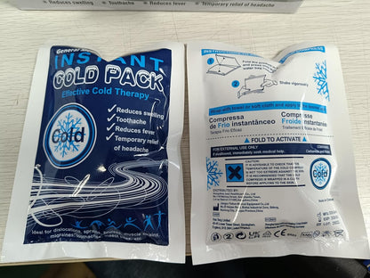 Instant Ice Cold Pack (4”x 5.5”) – 25 Packs Disposable Cold Therapy Ice Packs for Pain Relief, Swelling, Inflammation, Sprains, Toothache – for Athletes & Outdoor Activities