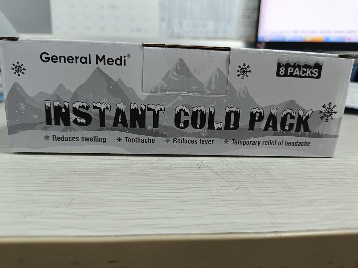 Instant Ice Cold Pack (4”x 5.5”) – 25 Packs Disposable Cold Therapy Ice Packs for Pain Relief, Swelling, Inflammation, Sprains, Toothache – for Athletes & Outdoor Activities