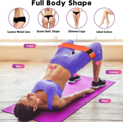 Renoj Resistance Bands for Working Out: 3-Set Professional Exercise Bands for Pilates, Yoga, Home Gym, Booty, Leg Training | Heavy/Medium/Light Fabric Loops for Women Men