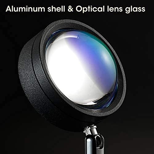 Sunset Lamp Projection Rotation Rainbow Lamp Led Romantic Visual Led Light Network Red Light with USB Modern Floor Stand Night Light Living Room Bedroom Decor (Sunset Red)