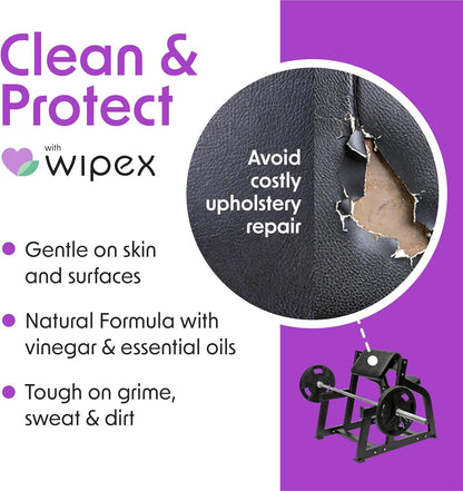 Yoga Mat Cleaner Wipes, EWG Verified, 400 Ct Plant-Based Lemongrass, Eucalyptus & Vinegar Wipes for Gym & Fitness Equipment & All Purpose Gym Cleaning - Safe for Peloton Bikes & Treadmills