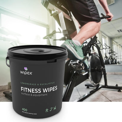 Yoga Mat Cleaner Wipes, EWG Verified, 400 Ct Plant-Based Lemongrass, Eucalyptus & Vinegar Wipes for Gym & Fitness Equipment & All Purpose Gym Cleaning - Safe for Peloton Bikes & Treadmills