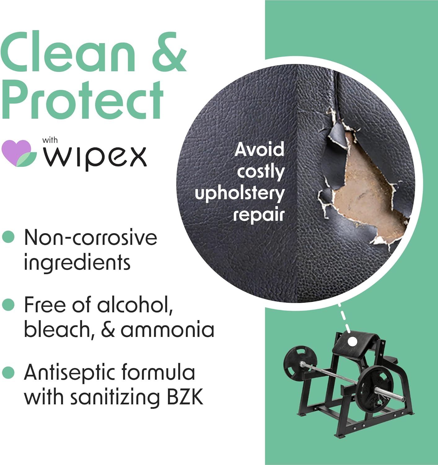 Yoga Mat Cleaner Wipes, EWG Verified, 400 Ct Plant-Based Lemongrass, Eucalyptus & Vinegar Wipes for Gym & Fitness Equipment & All Purpose Gym Cleaning - Safe for Peloton Bikes & Treadmills