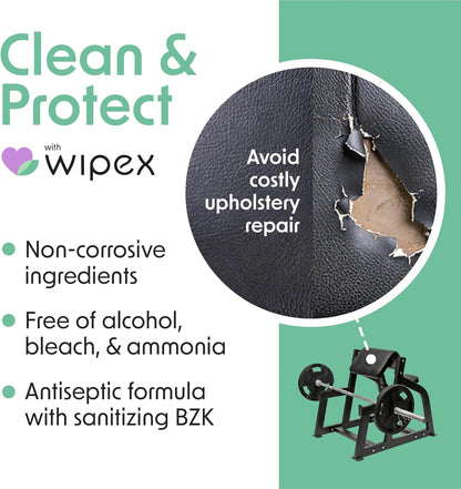 Yoga Mat Cleaner Wipes, EWG Verified, 400 Ct Plant-Based Lemongrass, Eucalyptus & Vinegar Wipes for Gym & Fitness Equipment & All Purpose Gym Cleaning - Safe for Peloton Bikes & Treadmills