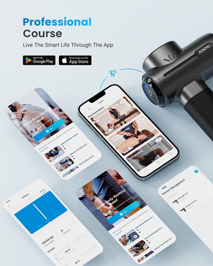 Active+ Massage Gun, App-Controlled Guided Courses, Bluetooth