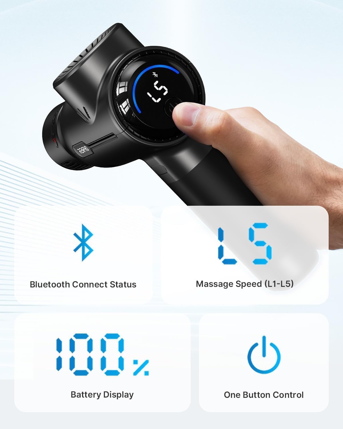 Active+ Massage Gun, App-Controlled Guided Courses, Bluetooth