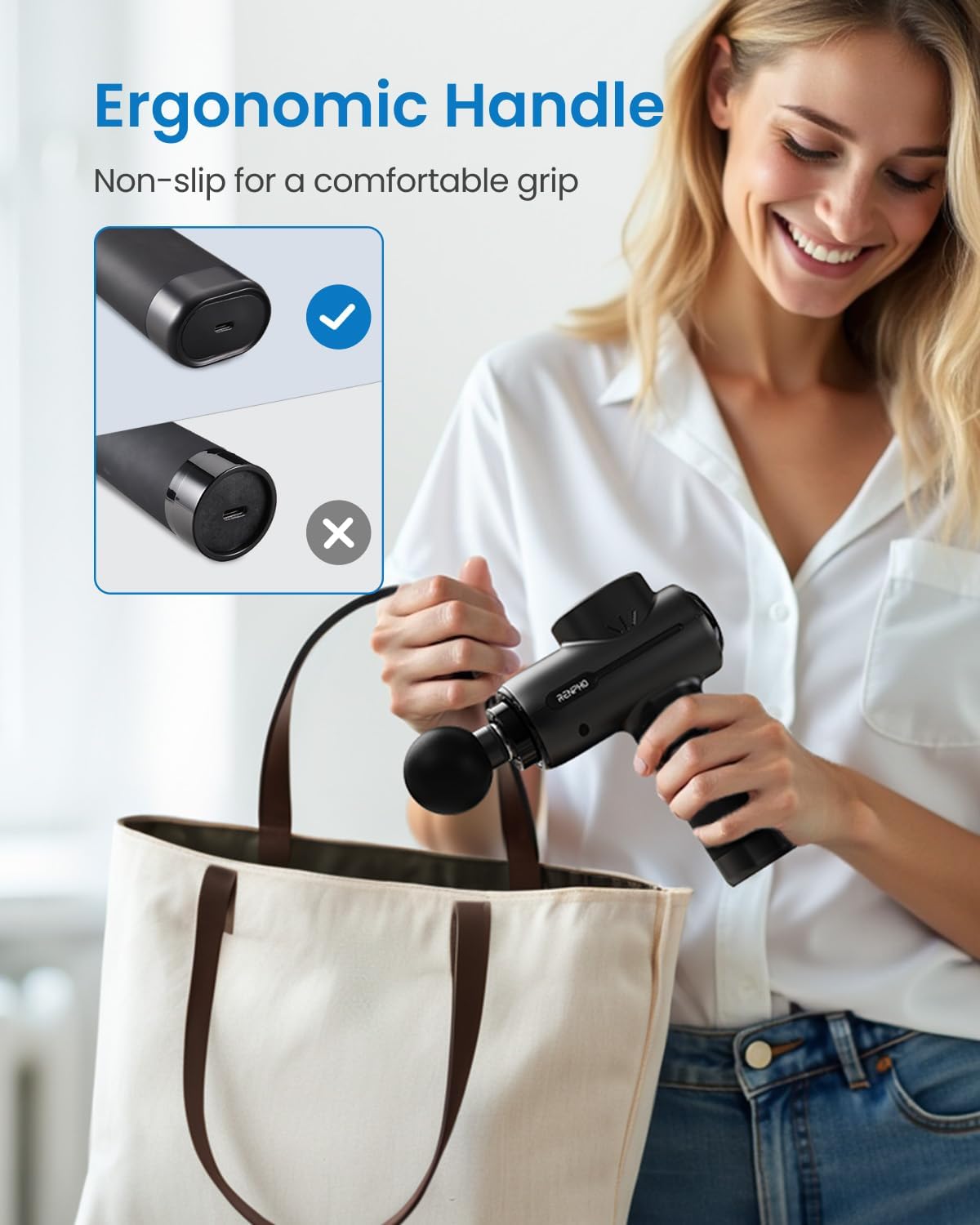 Active+ Massage Gun, App-Controlled Guided Courses, Bluetooth