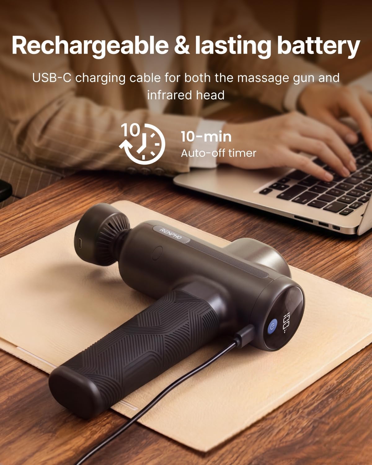 Active+ Massage Gun, App-Controlled Guided Courses, Bluetooth