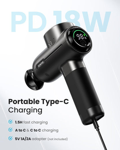 Active+ Massage Gun, App-Controlled Guided Courses, Bluetooth