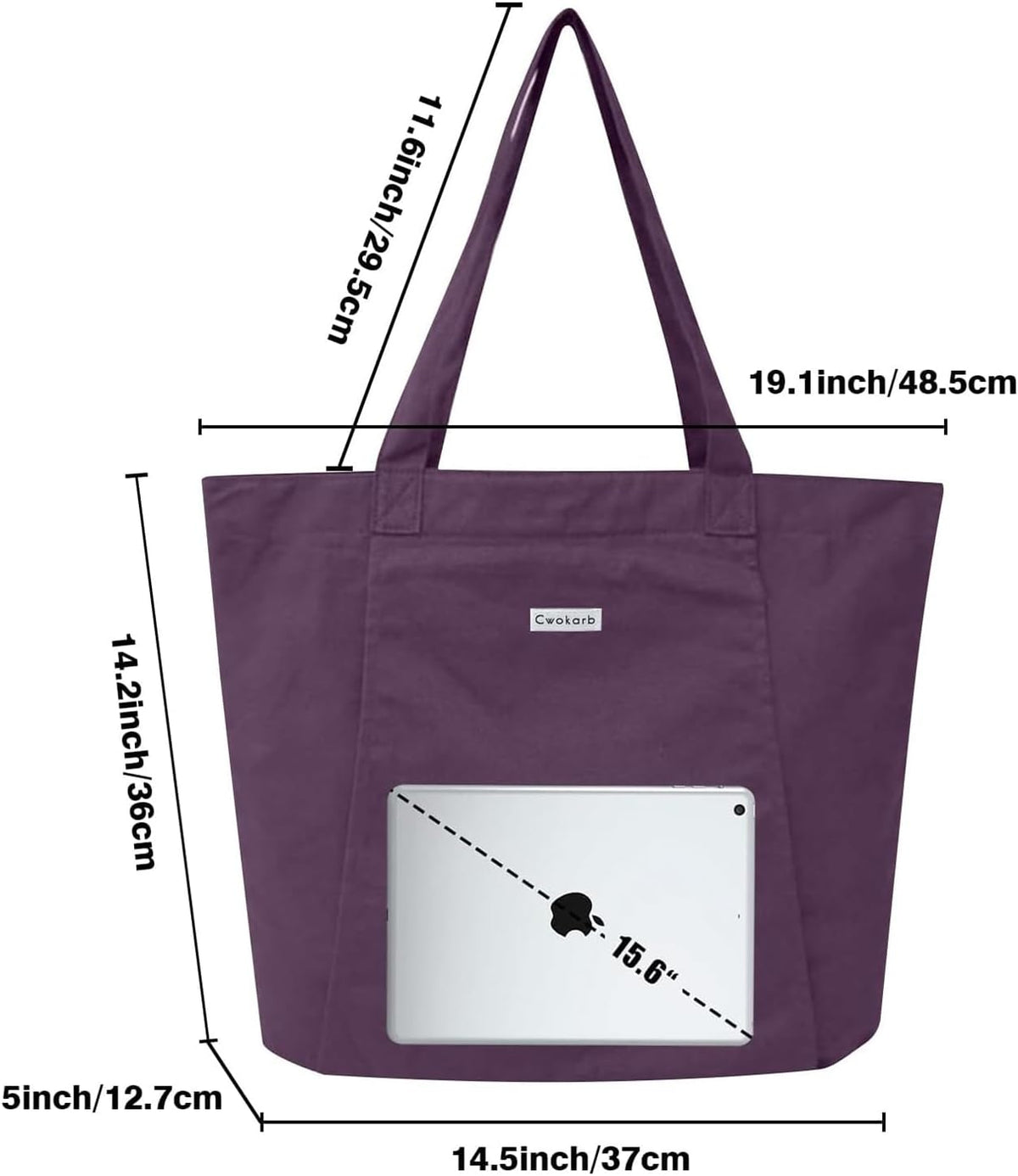 Yoga Mat Bag for Women, Pure Cotton Canvas Yoga Tote with Wet/Dry Pocket, Bottle Holder & Inner Zipper Pocket, Yoga Mat Carrier Bag for Pilates, Gym, Travel, Beach