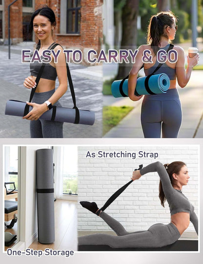 Yoga Mat Carrier Strap - Adjustable Thick and Wide Strap for Carrying Mat or Stretching