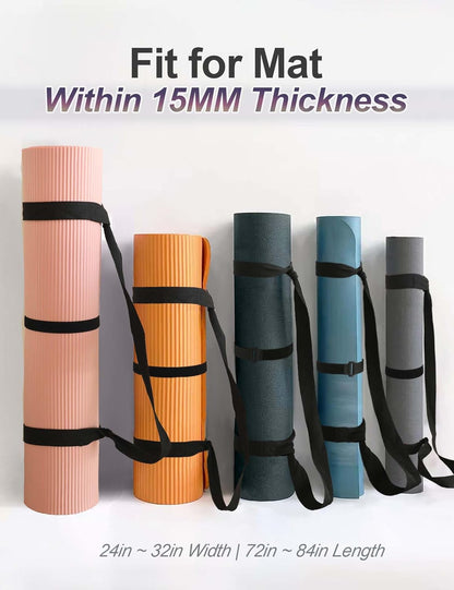 Yoga Mat Carrier Strap - Adjustable Thick and Wide Strap for Carrying Mat or Stretching