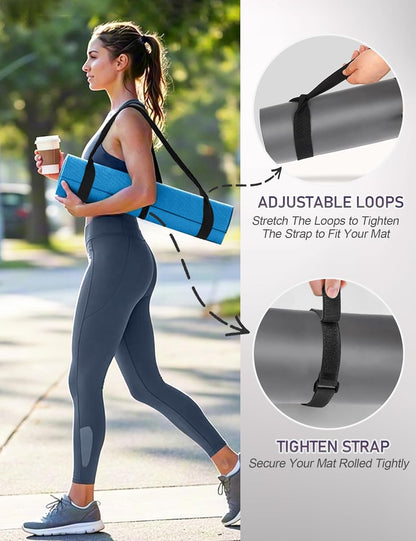 Yoga Mat Carrier Strap - Adjustable Thick and Wide Strap for Carrying Mat or Stretching