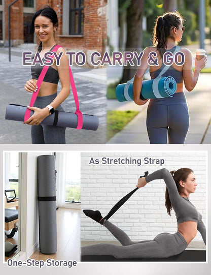 Yoga Mat Carrier Strap - Adjustable Thick and Wide Strap for Carrying Mat or Stretching