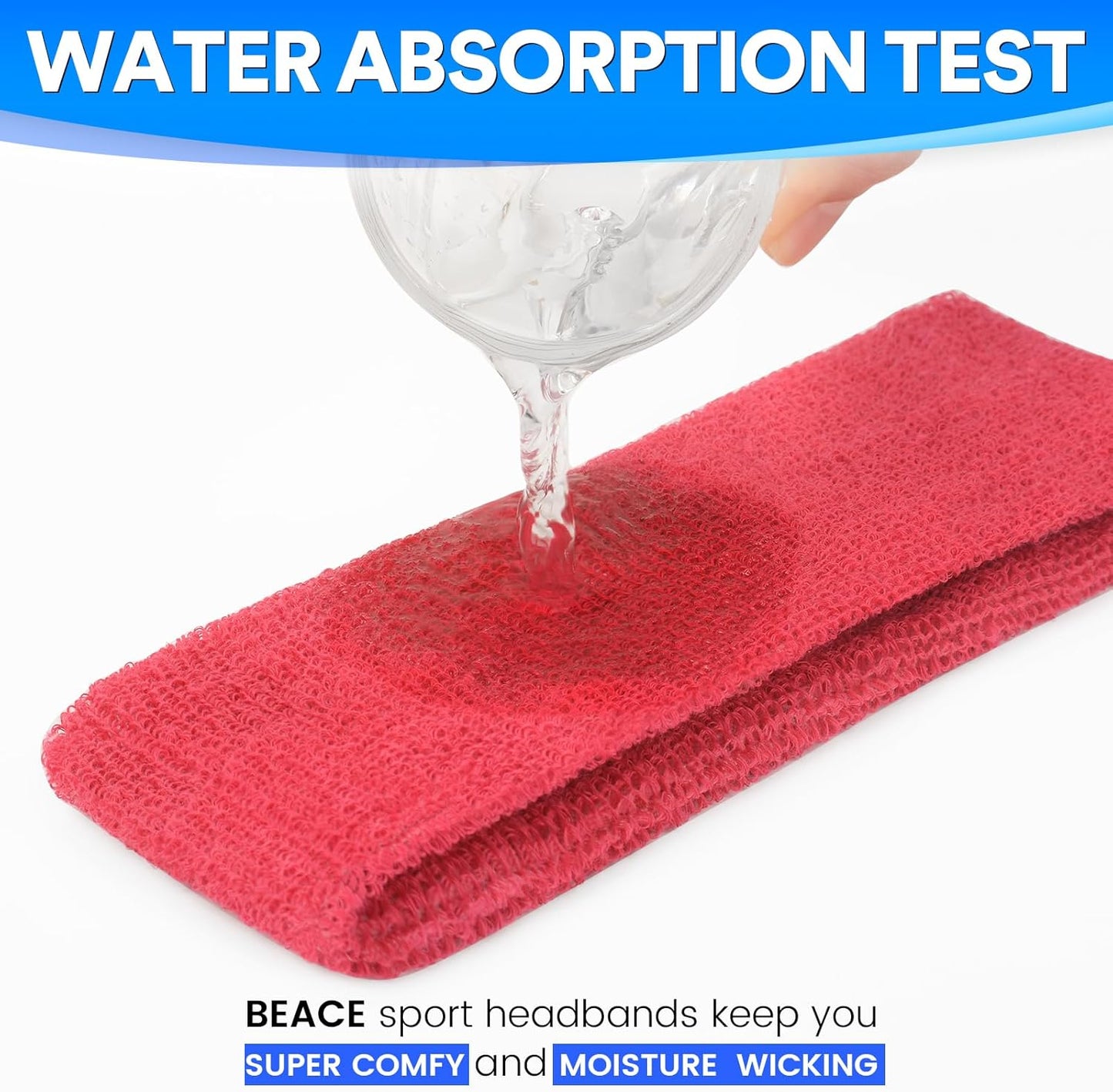 Sweatbands Sports Headband for Men & Women - Moisture Wicking Athletic Cotton Terry Cloth Sweatband for Tennis, Basketball, Running, Gym, Working Out