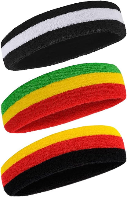 Sweatbands Sports Headband for Men & Women - Moisture Wicking Athletic Cotton Terry Cloth Sweatband for Tennis, Basketball, Running, Gym, Working Out
