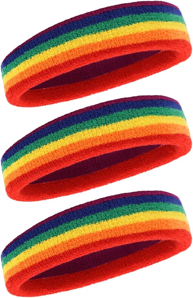 Sweatbands Sports Headband for Men & Women - Moisture Wicking Athletic Cotton Terry Cloth Sweatband for Tennis, Basketball, Running, Gym, Working Out
