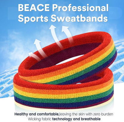 Sweatbands Sports Headband for Men & Women - Moisture Wicking Athletic Cotton Terry Cloth Sweatband for Tennis, Basketball, Running, Gym, Working Out