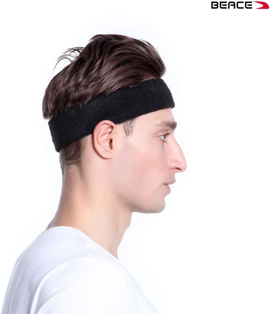 Sweatbands Sports Headband for Men & Women - Moisture Wicking Athletic Cotton Terry Cloth Sweatband for Tennis, Basketball, Running, Gym, Working Out