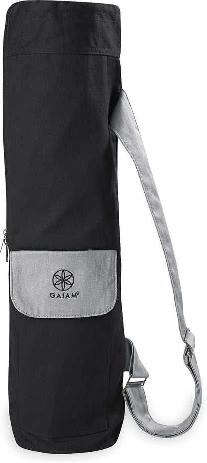 Cargo Yoga Mat Bag, Full-Zipper Yoga Mat Carrier with Adjustable Strap, Front & Exterior Phone Pocket with Earbuds Slit, Stylish & Functional Fitness Mat Holder for Women & Men